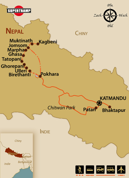 NEPAL - treking Jomson-Muktinath Doliną Kali Gandaki