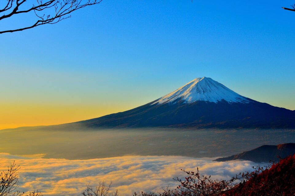 Wschód słońca nad górą Fuji
