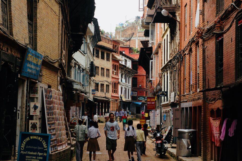 Urokliwa ulica w Kathmandu